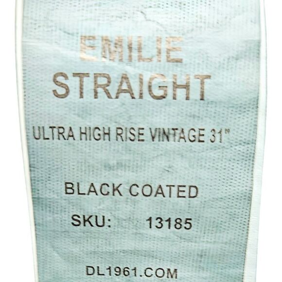 DL1961 Emile black Straight Ultimate knit Ultra High- Rise Vintage 31" Jeans - Picture 12 of 16